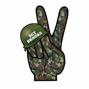 Camouflage Hand Peace Sign Ornament