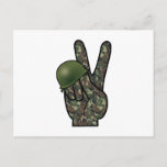 Camouflage Hand Victory / Peace Sign Postcard