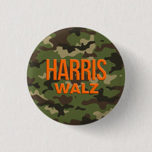 Camouflage Harris Walz 2024 Button