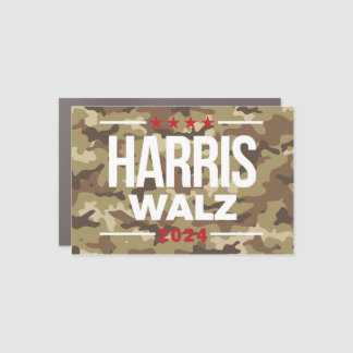 Camouflage Harris Walz 2024 Midwest Dad Car Magnet