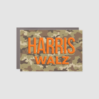 Camouflage Harris Walz 2024 Midwest Dad Car Magnet