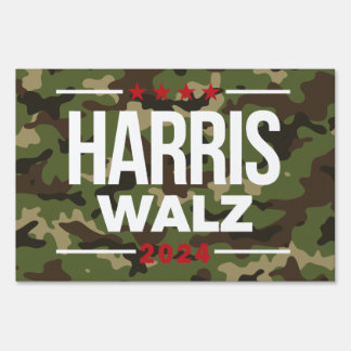 Camouflage Harris Walz 2024 Sign