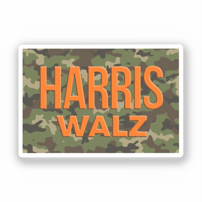 Camouflage Harris Walz 2024 Sticker (Front)