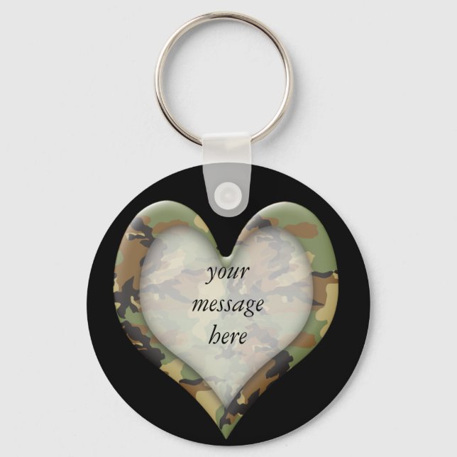 Camouflage Heart Keychain (Front)