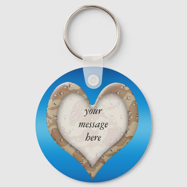 Camouflage Heart Keychain (Front)