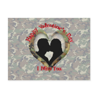 Camouflage Heart - Missing You on Valentine's Day Holiday Postcard