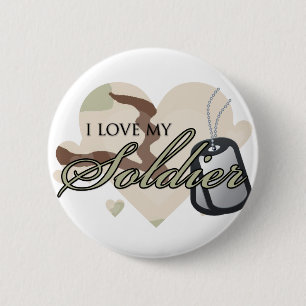 Camouflage Heart Pinback Button