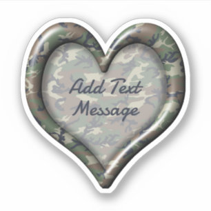 Camouflage Heart Sticker