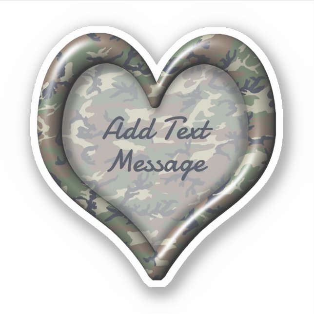 Camouflage Heart Sticker (Front)