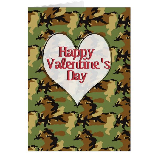 Camouflage Heart (Surprise Inside!) Cards (Front)