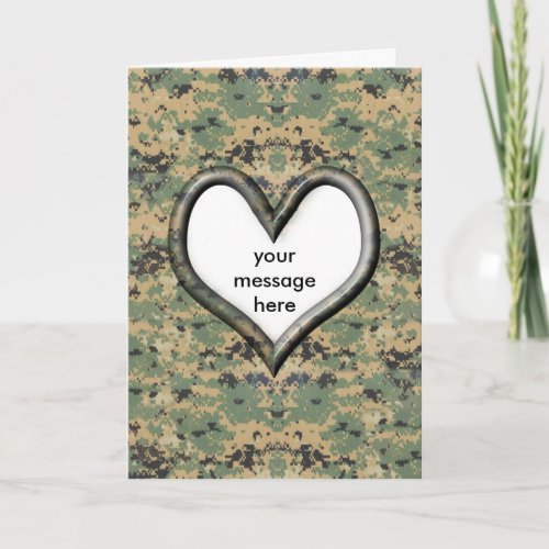 Camouflage Heart -  Valentine  Holiday Card