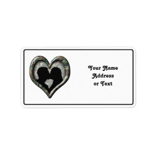 Camouflage Heart with Kissing Couple Label