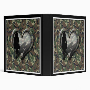 Camouflage Heart - Woman Missing Man 3 Ring Binder