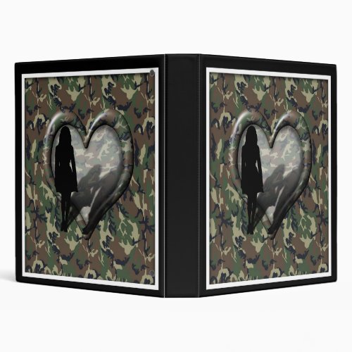 Camouflage Heart _ Woman Missing Man 3 Ring Binder