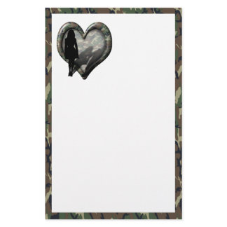Camouflage Heart - Woman Missing Man Stationery