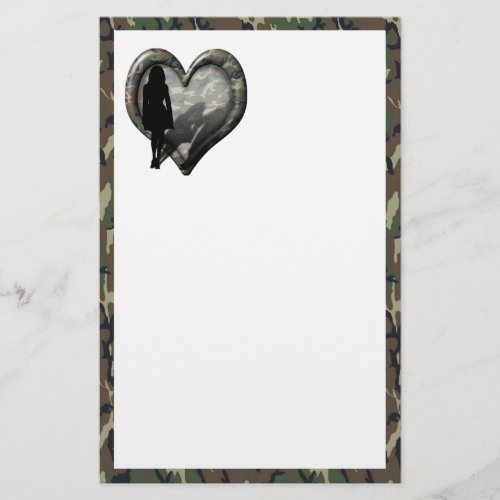 Camouflage Heart _ Woman Missing Man Stationery