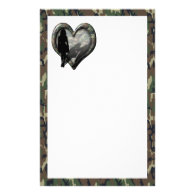 Camouflage Heart - Woman Missing Man Stationery