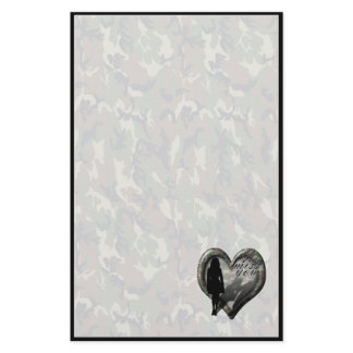 Camouflage Heart - Woman Missing Man (w/Text) Stationery
