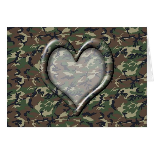 Camouflage Heart - Woodland Cards (Front Horizontal)