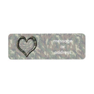 Camouflage Heart - Woodland Label