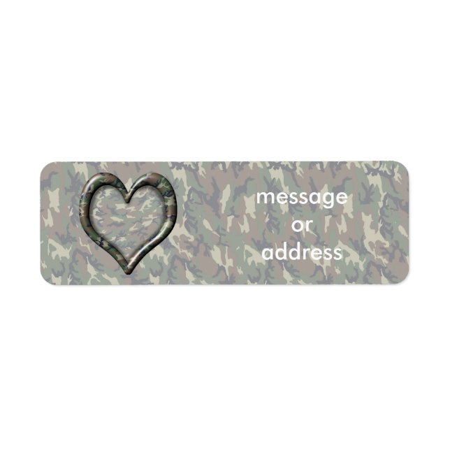 Camouflage Heart - Woodland Label (Front)