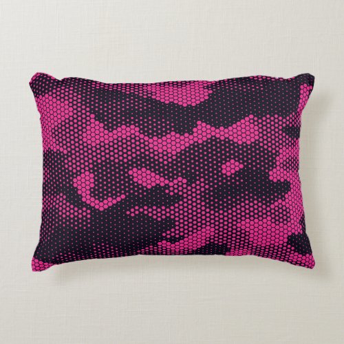 Camouflage hexagonal military texture background accent pillow