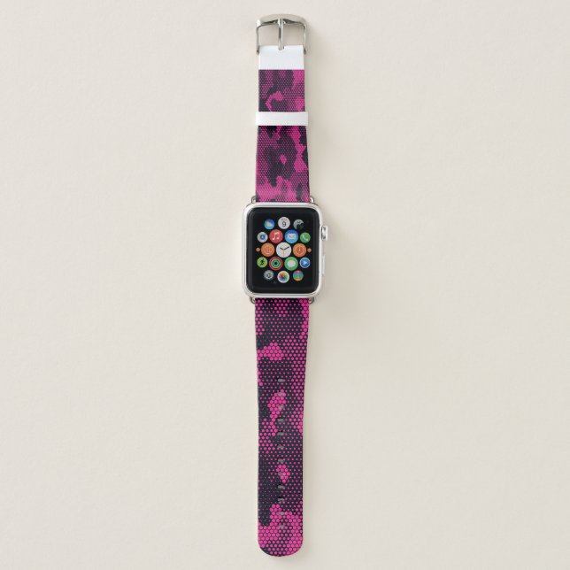 Camouflage hexagonal, military texture background apple watch band (Front)