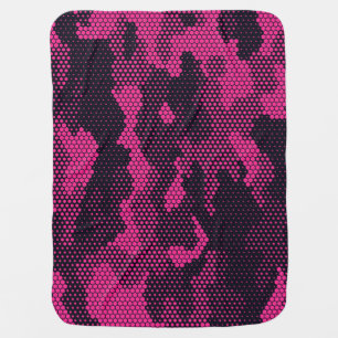 Camouflage hexagonal, military texture background baby blanket
