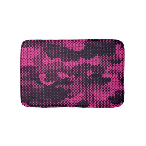 Camouflage hexagonal military texture background bath mat