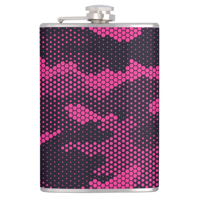 Camouflage hexagonal, military texture background flask (Front)
