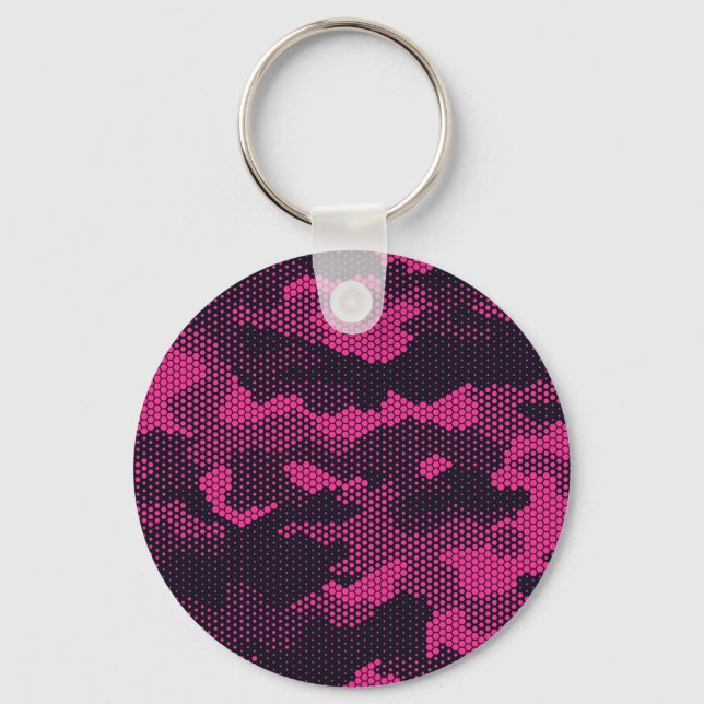 Camouflage hexagonal, military texture background keychain (Front)
