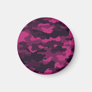 Camouflage hexagonal, military texture background magnet