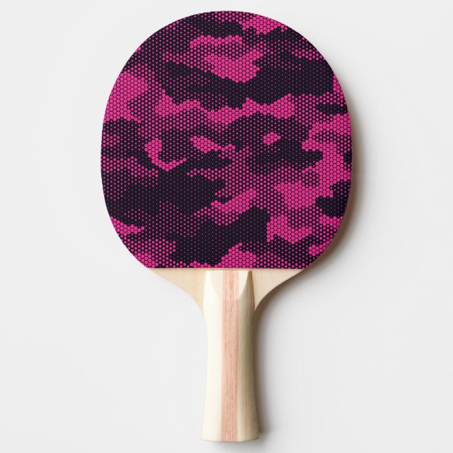 Camouflage hexagonal, military texture background ping pong paddle (Front)