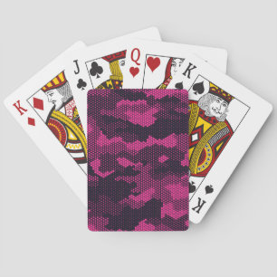 Camouflage hexagonal, military texture background poker cards