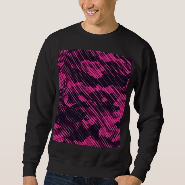 Camouflage hexagonal, military texture background sweatshirt (Front)