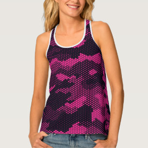 Camouflage hexagonal, military texture background tank top