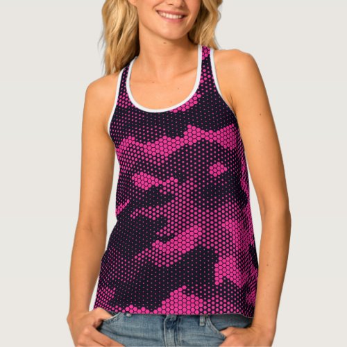 Camouflage hexagonal military texture background tank top