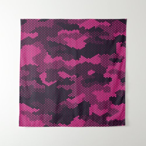 Camouflage hexagonal military texture background tapestry