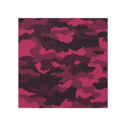 Camouflage hexagonal military texture background wood wall art