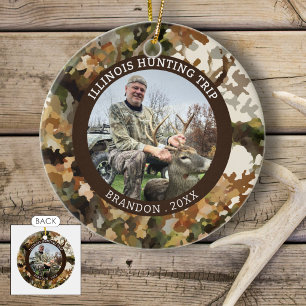 Camouflage Hunting One Photo Personalized Ceramic Ornament