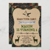 Camouflage hunting party invitation (Front/Back)