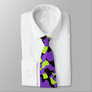 Camouflage in Purple Green and Black  Neck Tie
