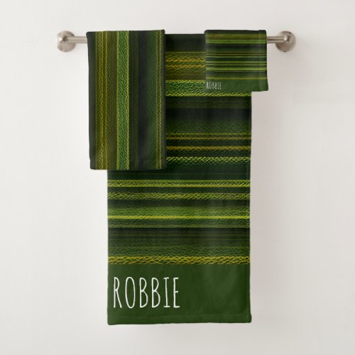 Camouflage Interfacing Texture Minimal Pattern Bath Towel Set