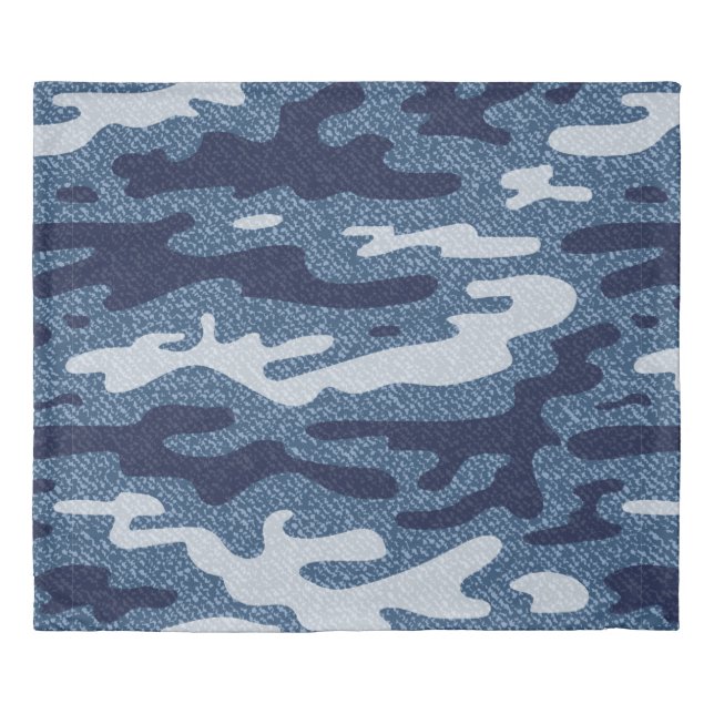 Camouflage Jeans Background. Vintage Spotted Denim Duvet Cover (Front)