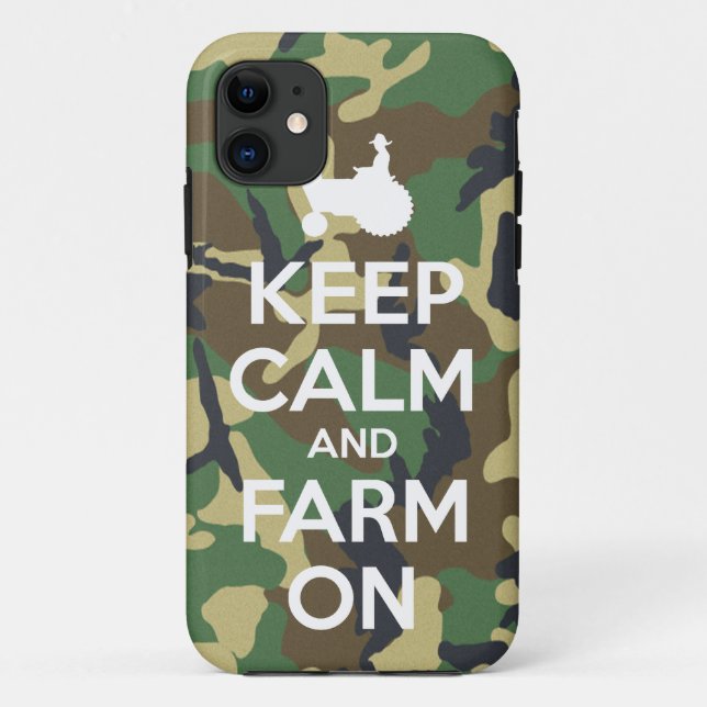 Camouflage Keep Calm and Farm On iPhone 5 Case (Back)
