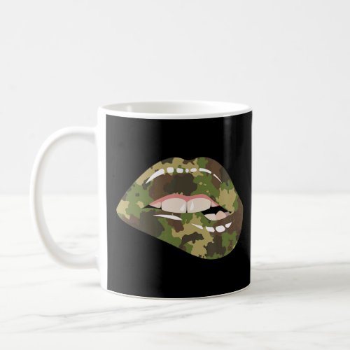 Camouflage Lips Mouth Military Biting Camo Kissing Coffee Mug