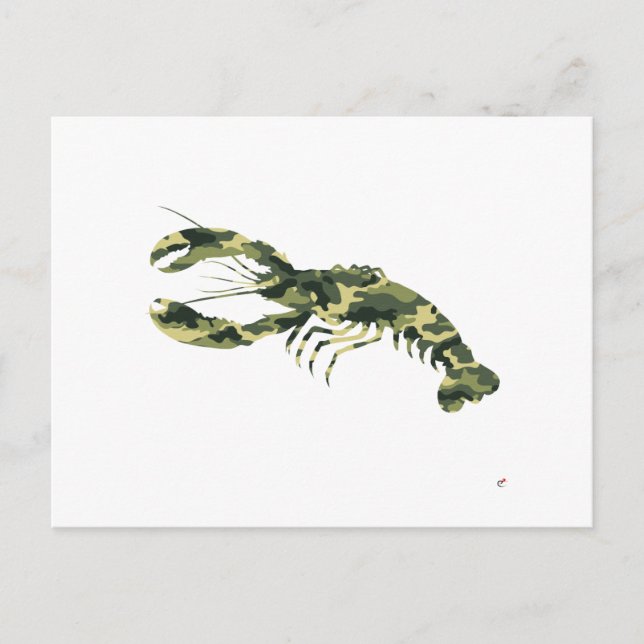 Camouflage Lobster Silhouette Postcard (Front)