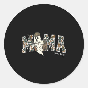 Camouflage Mallard Duck Retro Camo Hunting Mama Ha Classic Round Sticker