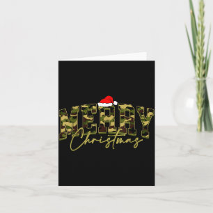 Camouflage Merry Christmas Santa Hat Xmas Pajamas  Card