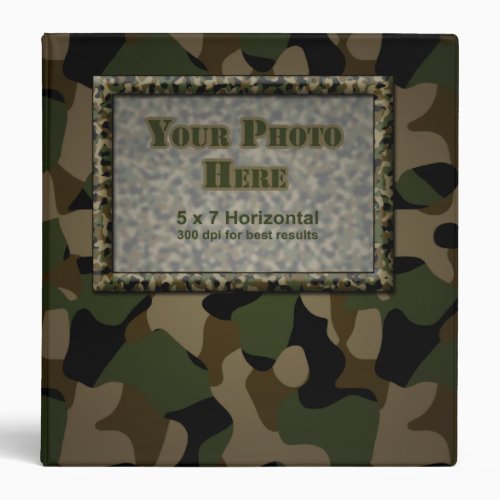 Camouflage Military 15 inch Binder
